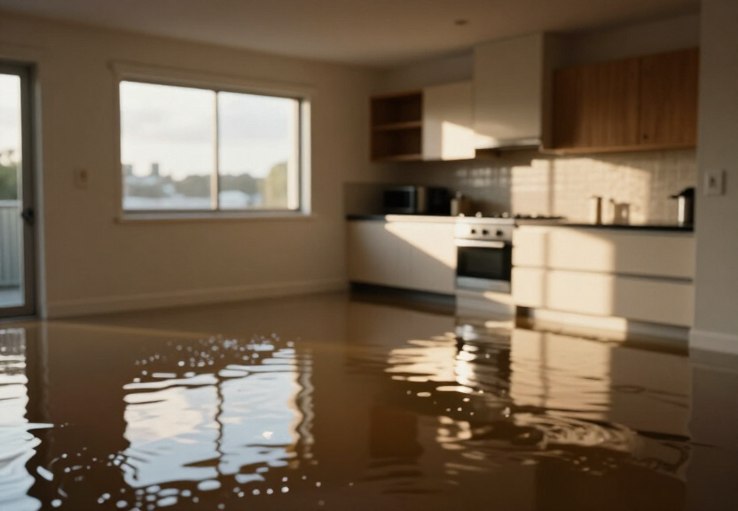Flooded retail store in Eastwood before water extraction